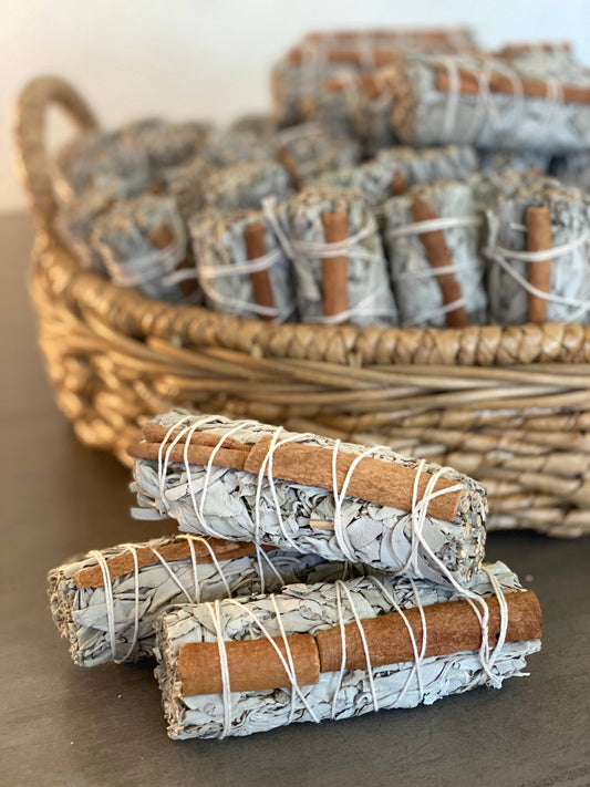 White Sage Smudge Sticks with Cinnamon