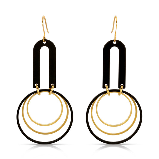 ER-652 | Aster 2-tone Dangle Earrings