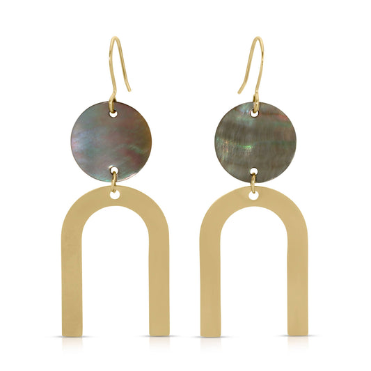 ER-651 | Sierra Abalone Geometric Dangle earrings