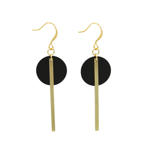 ER-365 | Ever Brass 2-Tone Geo Earrings ships