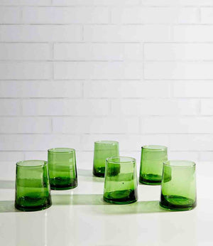 Moroccan Cone Glassware Large - Color: Green Set 6