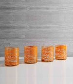 Handblown Mexican Glasses - Color: Orange Swirl